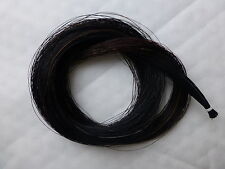 1 HANK OF REAL HORSE HAIR FOR 4/4 VIOLIN BOW, NATURAL BLACK, UK SELLER!!!