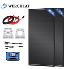 400W Solar Panel Kit 12V with Mounting Brackets Controller Caravan RV Camper Van