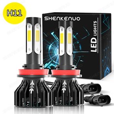 2X H11 60W 6000LM 4SIDE LED Headlight Bulbs Kit COB 6000K Super White Hi-Lo Beam