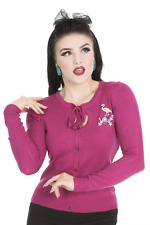 Jean Flamingo Cardigan Wine H&R London Vintage 1950s 1940s 1960s  heart and rose