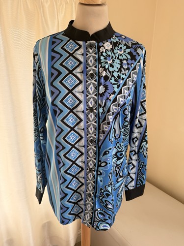 Bob mackie art blouse blue - art,