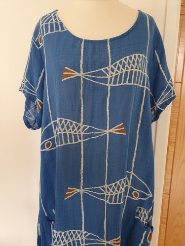 Blue lagenlook italian fish - italian,