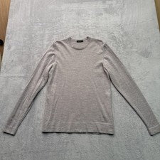 J.Lindeberg Men's Pure Merino Wool Knitted Golf Sweater Size M (38”) Grey - VGC