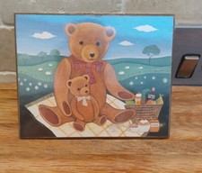 Vintage Sharon Jervis Teddy Bear Picture Plaque New Sealed Nursery Child's Room