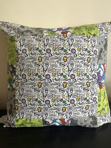 Marvel print patchwork - marvel, cushion