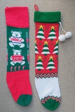 Retro knit christmas stocking - retro,