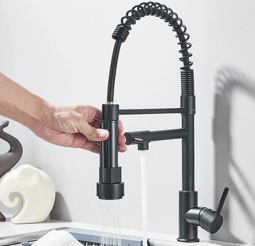 Matte black kitchen mixer tap - kitchen,