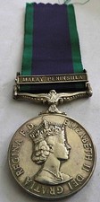 EIIR GENERAL SERVICE MEDAL 1962 MALAY PENINSULA CLASP TO CORPORAL COOPER R.A.F.