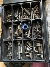 2 Boxes of Engineering Automotive Bits , Bolts , Nuts , Gear Wheels
