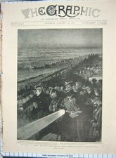 Old Antique Print 1898 Scots Guards London Scottish Army Parliament Hill 19th