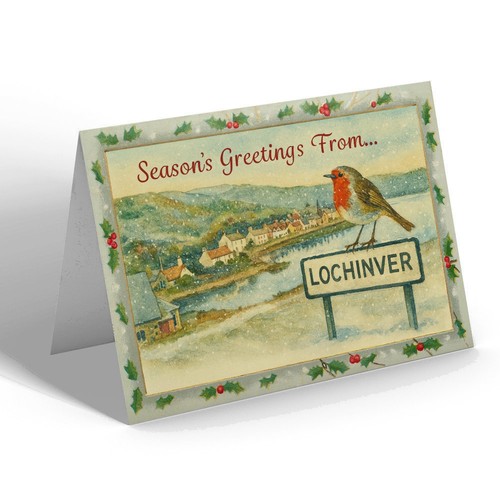 Xmas notelet lochinver - notelet,