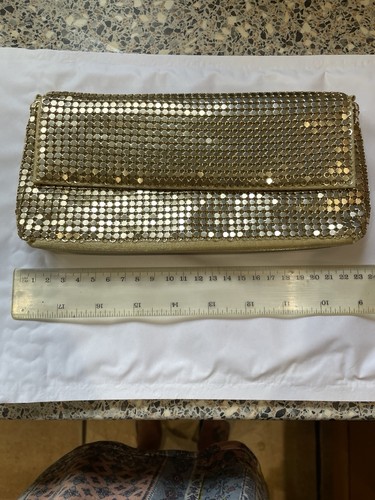 Bnwt gold chainmail clutch - gold,