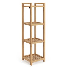 Bamboo Storage Caddy 4 Shelf Habitat Bathroom Organiser Stand Shelving Unit Used