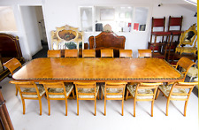 Large Vintage Maple Dining Table & 14 Chairs By Arthur Brett