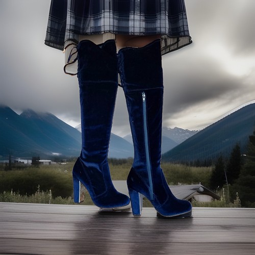 Women knee high - women's, navy