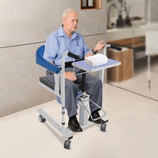 Hydraulic Patient Lift Chair with Toilet Commode 220lbs Capacity Mobile Hoist