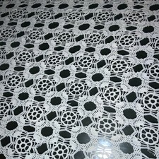 Vtg White HANDMADE Crochet