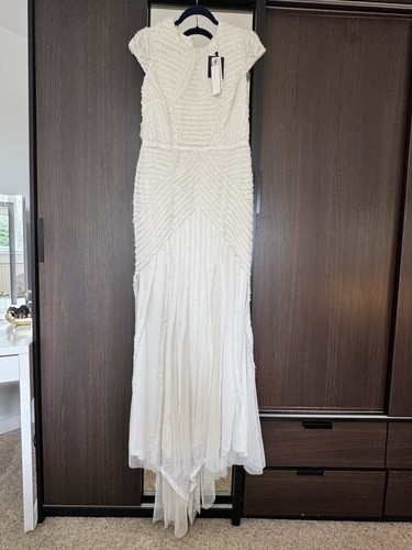 Ivory beaded wedding dress - ivory, uk