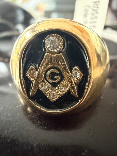 Mens masonic signet ring gold - mens,