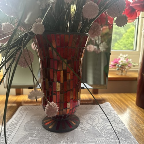 Beautiful red mosaic stained