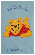 Baby Pooh (Winnie The Pooh) Personalised Applique Super Soft Fleece Blanket