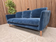 Sofa.com Holly 3 Seater Sofa In Deep Turquoise Cotton Matt Velvet RRP-£1950