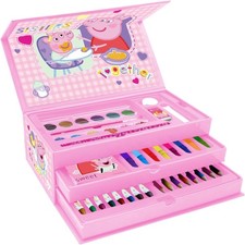 Peppa Pig Colouring Tool Box Case Set 52 pcs Children's Arts & Crafts Stationery