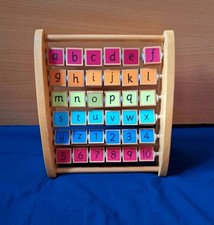 ELC Early Learning Wooden Standing Spin Blocks Colours Numbers ,Alphabets Abacus