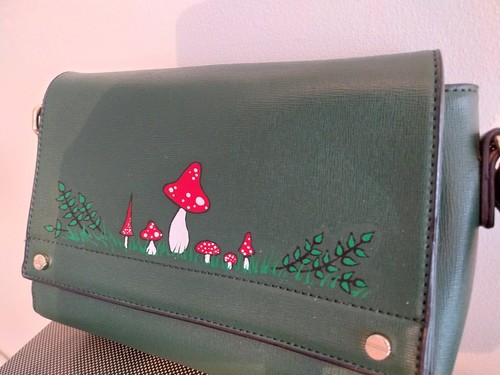Hand painted handbag dark - hand,