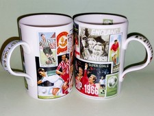 2 Football Mugs by Past Times "World Cup" and "Football" Fine Bone China 