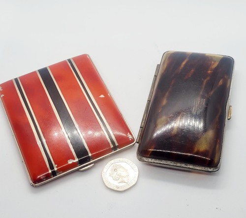 Art deco enamel cigarette case - enamel,