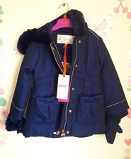 Ted Baker Girls Bow Detail Coat / Jacket & Mittens. 12-18 Months. Designer