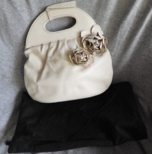 Frank Usher Leather Grab / HandBag with Rose Flower Decoration - New w/ Dustbag