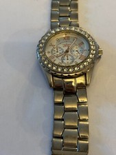 Softech London - Large Gents silver metal jewelled watch - Untested