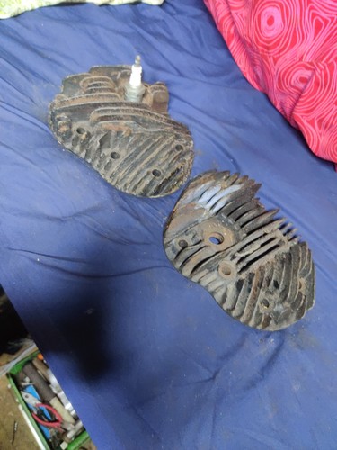 Two iron cylinder heads - , for