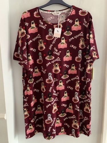 Bnwt cotton plum purple dog - cotton,
