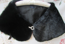 Black Vintage Style Fur Stole SHAWL Shrug 10/12/14 Jasper Conran £60 WornOnce