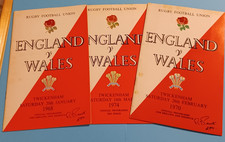 1968 1970 1974 ENGLAND v WALES 5 NATIONS RUGBY UNION PROGRAMMES + TICKETS
