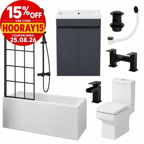 Complete square bathroom suite - complete,
