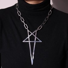 Big pentacle pendant necklace - pentacle,