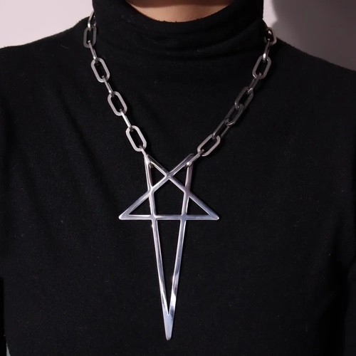 Big pentacle pendant necklace - big,