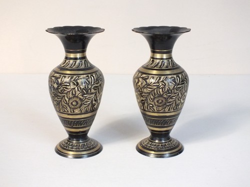 Pair vintage darkened - pair, brass
