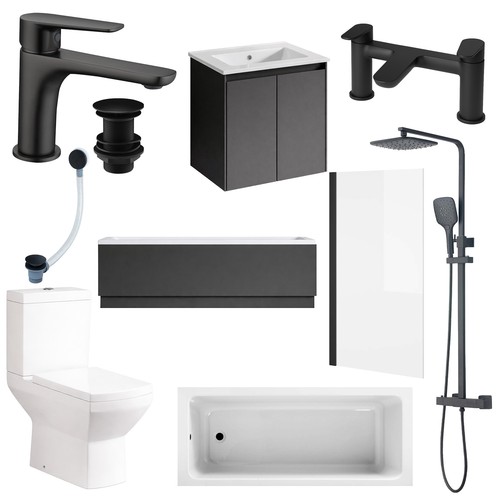 Black complete bathroom - black,