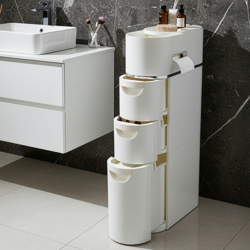 Slim bathroom floor cabinet - bathroom,