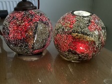 Moroccan Turkish Glass Mosaic Hanging Lamp Ceiling Light Set Of 2