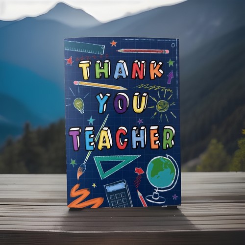 Thank you teacher card - end, of