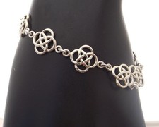 BRACELET sterling silver pretty Celtic knot design links by Kit Heath hallmarks