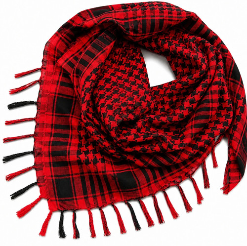Red black shemagh keffiyeh - &,