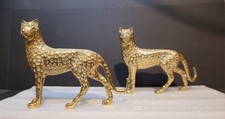 2 x Vintage Brass Cheetah or