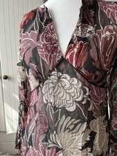 Monsoon Silk Floral Tunic/dress In Red &Beige Size 14